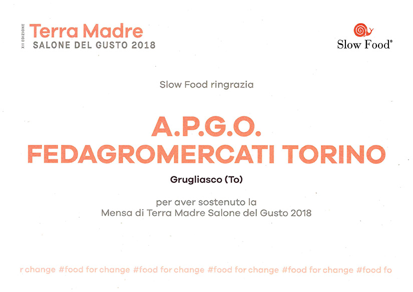 APGO Fornitore Ufficiale Terra Madre 2018